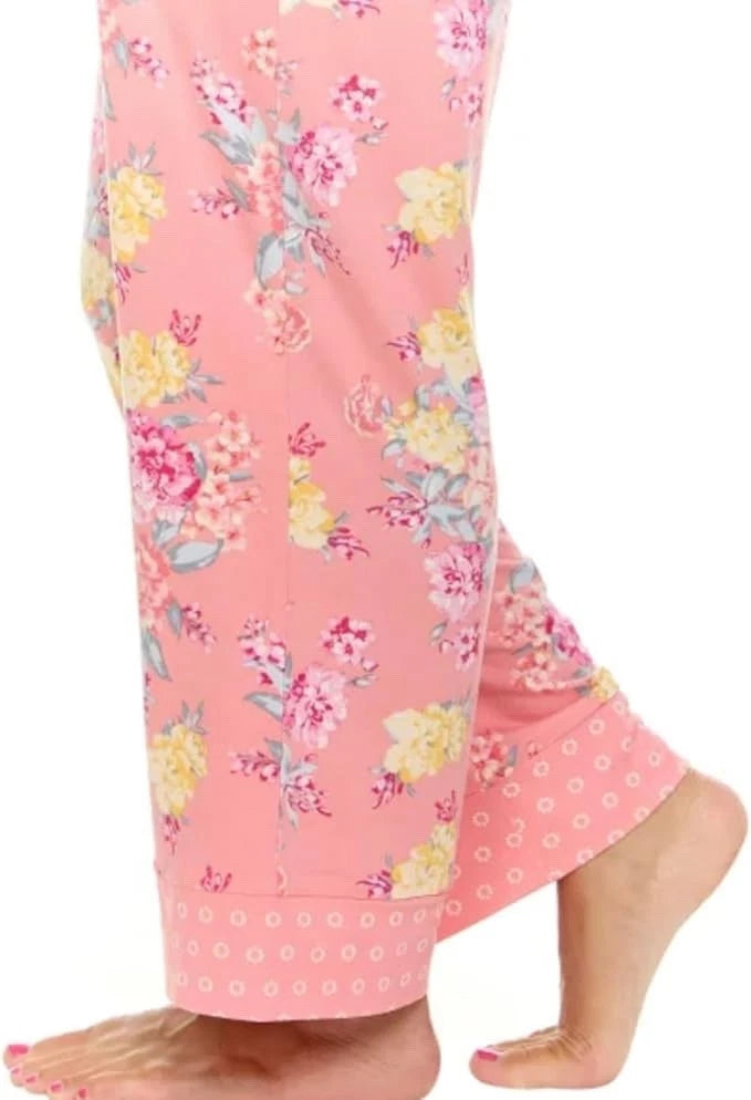 Flora Nikrooz Women's Super Soft 3pc Pajama Set Robe Tank Pant Pink Medium New