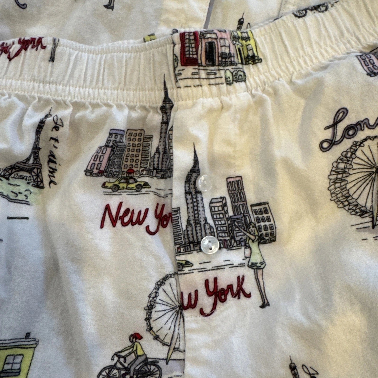 Victoria's Secret NY/London Print Long Sleeve Button Up Pajama Set Small NWT