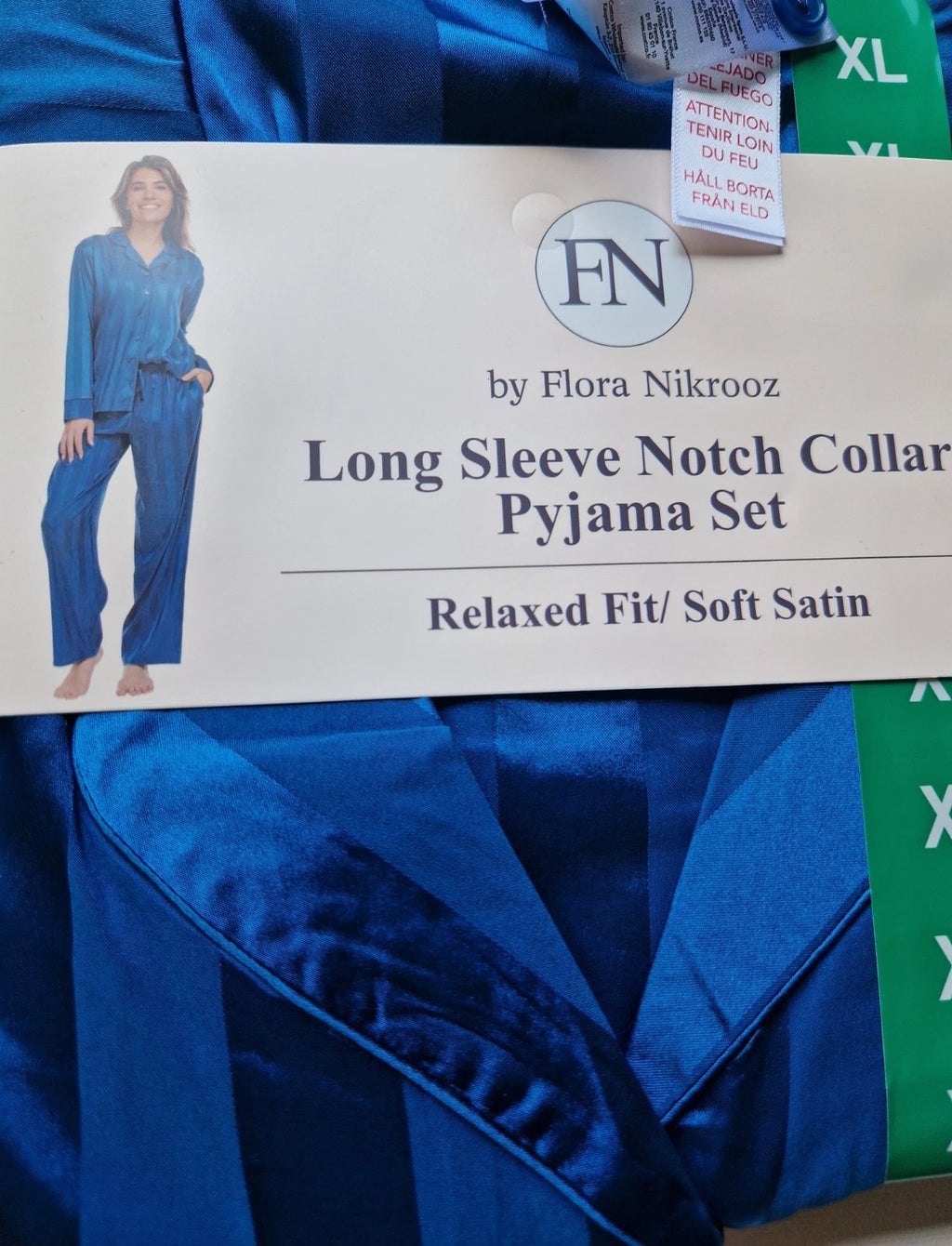 Satin Pyjamas Set by Flora Nikrooz Ladies 2 Piece Sleepwear Set Size XL UK 20-22