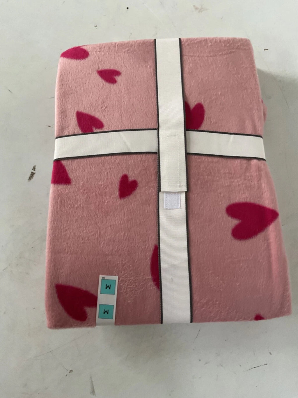 LADIES FLEECE HEART PRINT PYJAMAS SET PINK MIX COLOUR LARGE SIZE