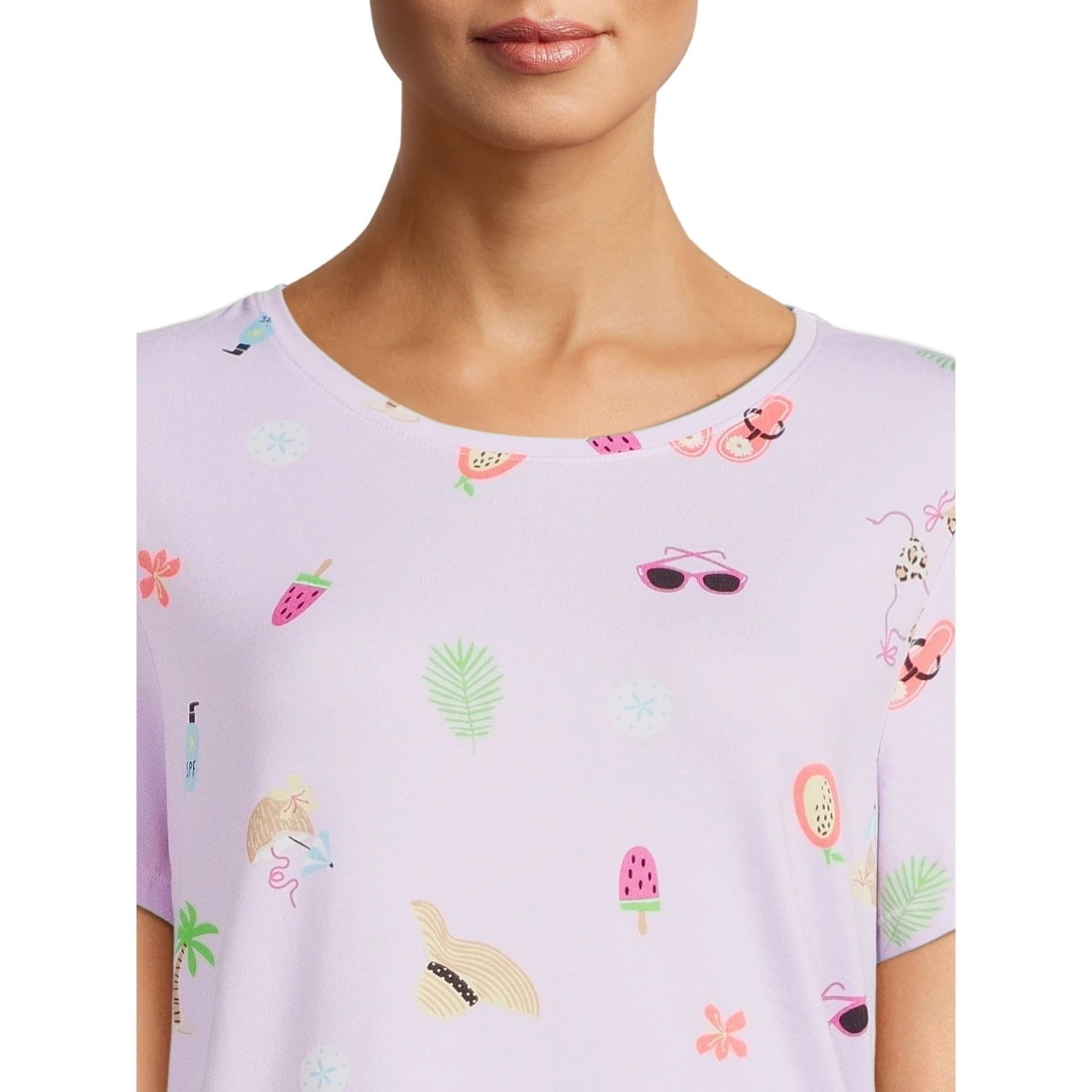 Secret Treasures Women's T-Shirt & Joggers Pajama Set, 2-Pcs Sky Pink Beach XL