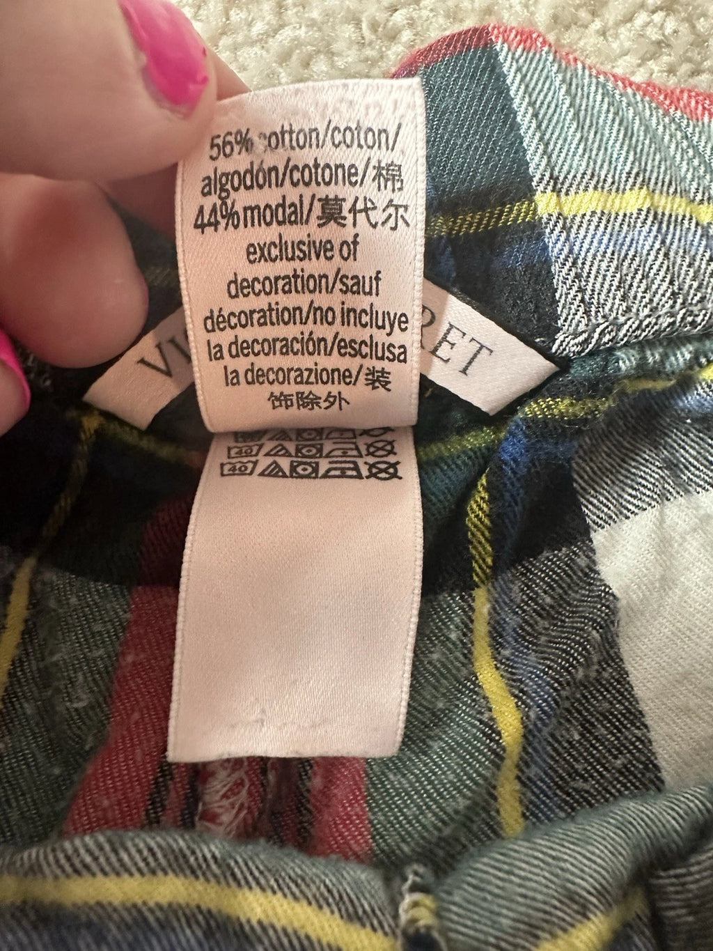 Victoria’s Secret Red Green Plaid Comfy Casual Summer Fall Sleep PJ Shorts Large