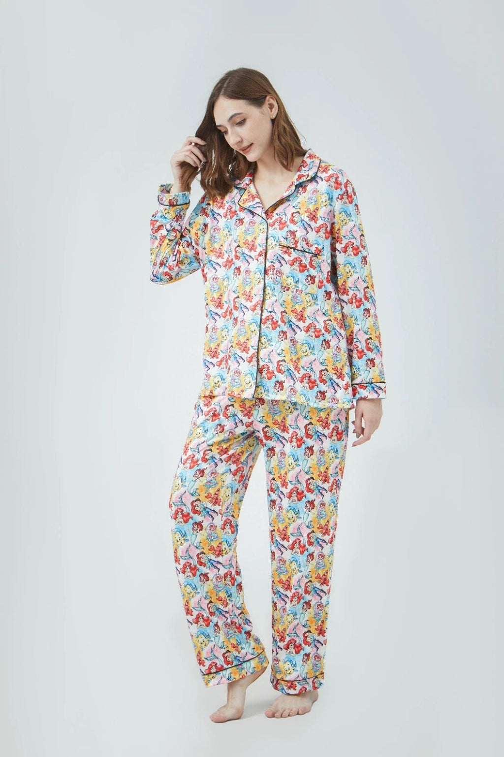 Little Mermaid Ariel Pajama Sets Long Sleeve Full-Length Bottom XL Extra Large