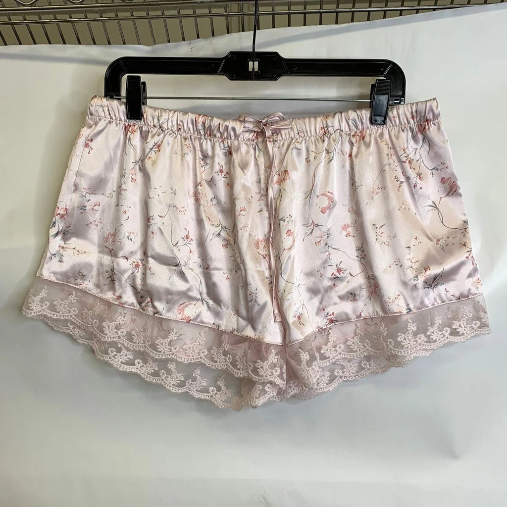 RACHEL ZOE Satin Lounge Sleepwear Two Piece Set Women's Size M Pink