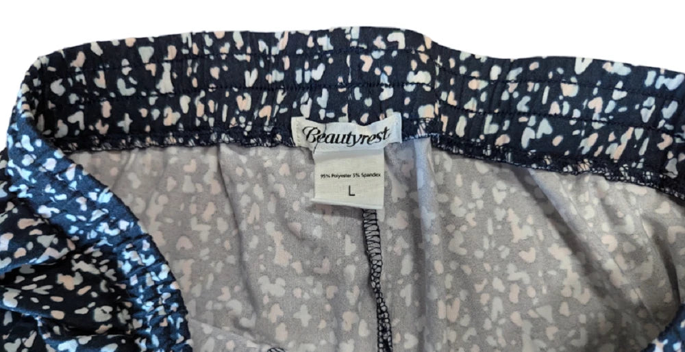 Beautyrest Pajama Set, Tank Top and Joggers, Pink/Black, Pockets, Size Large