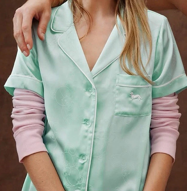 BNWT Peter Alexander Mint Green Bear Satin Summer Set - SIZE 1+ (fits 16-18)