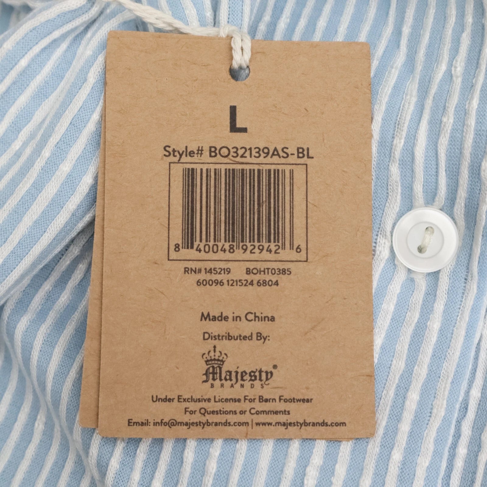 Born Sleepwear Jersey Seeksucker Short Sleeve Pant Set Blue Size L BO32139AS-BL