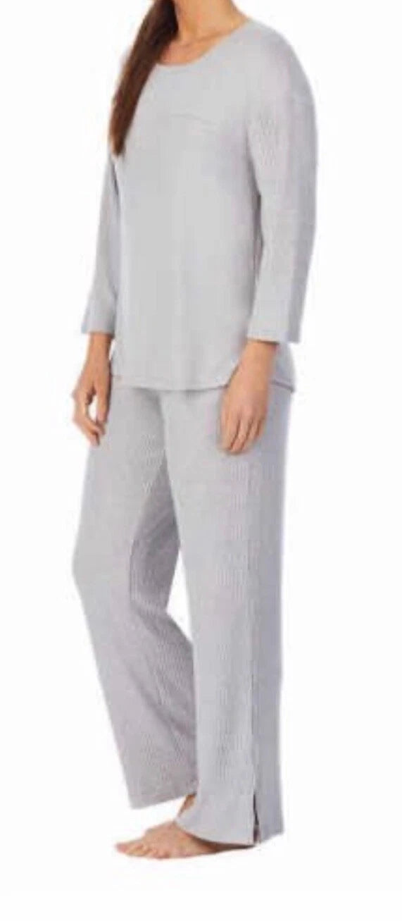 Carole Hochman Ladies' Pajama Lounge Gray 2-Piece Ribbed Top Pant XXL NEW