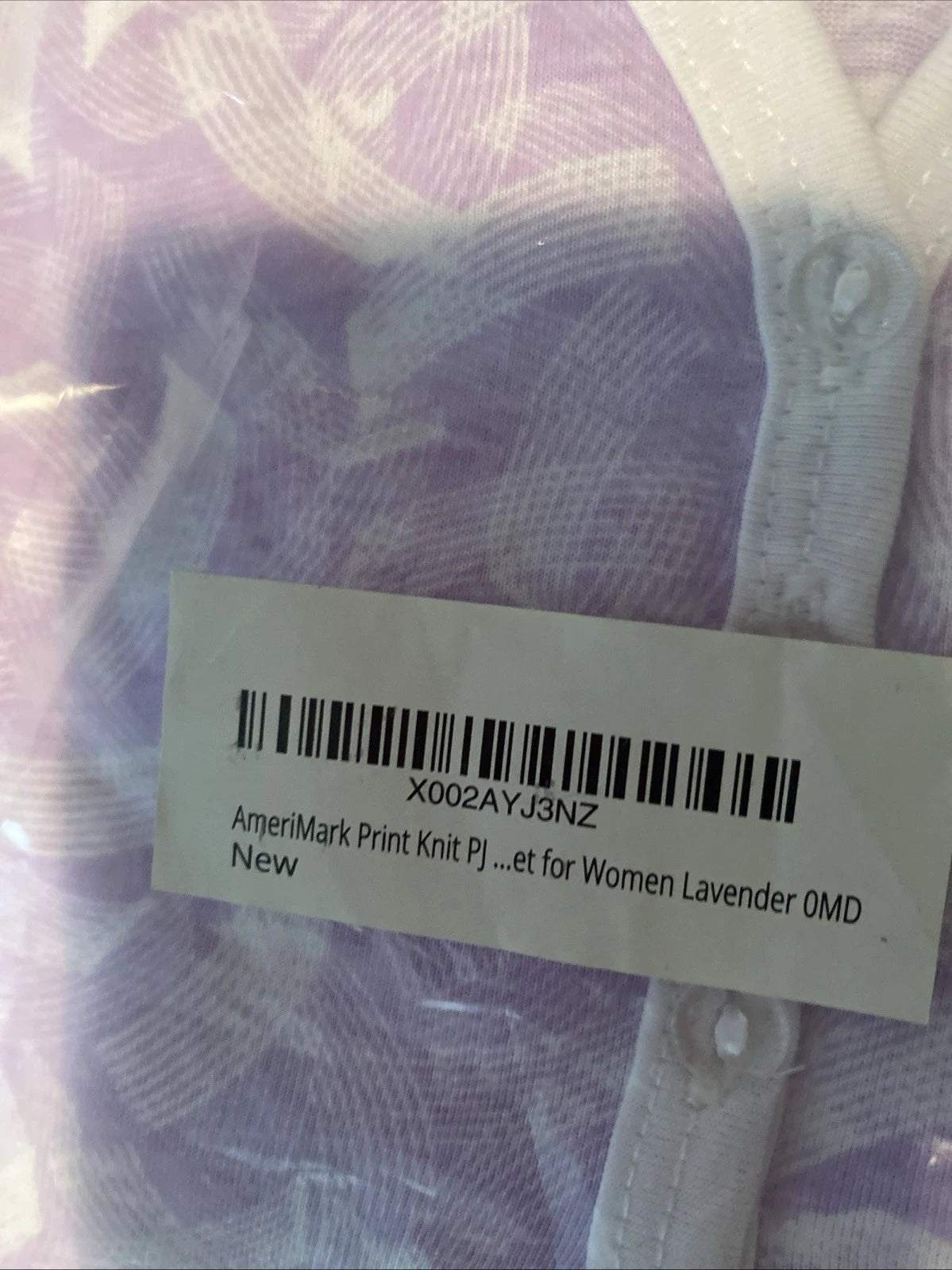 V-Neck Lace Trim Floral Pattern 2-Piece Pajama Set Pj Size M