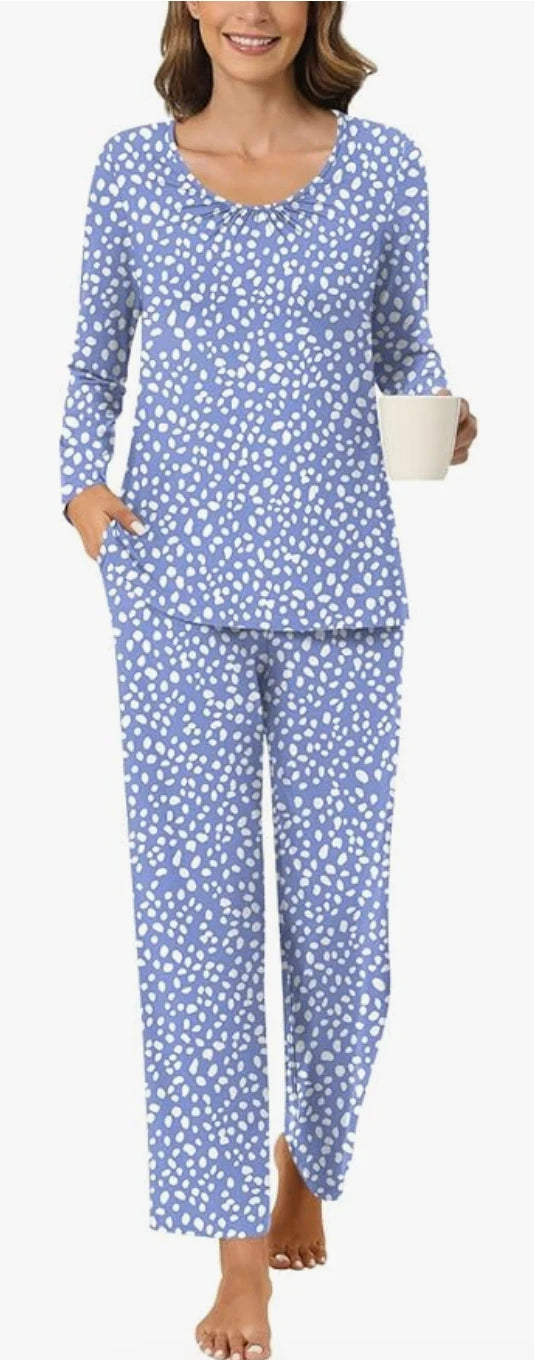 PRETTY Women's Pajamas, Long Sleeve Top, Pants with Pockets, 2X, Excellent! NWOT