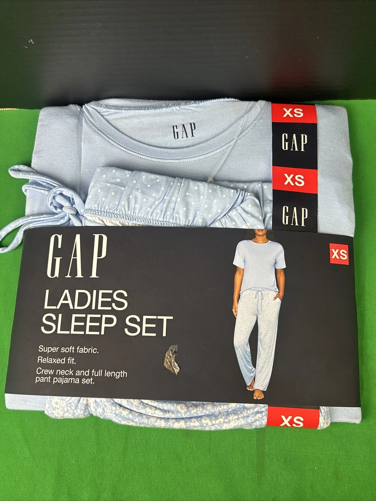 Gap Ladies Short Sleeve Sleep Set Blue Bell Ditsy Size XS