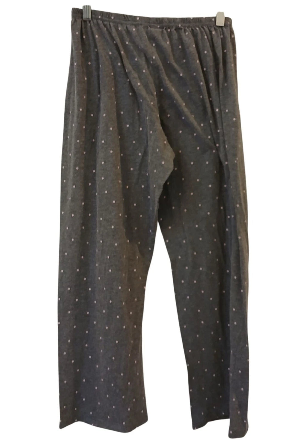 Laura Ashley Womens Medium Gray Pajama Set Polka Dots Piping Short SleeveTop V38