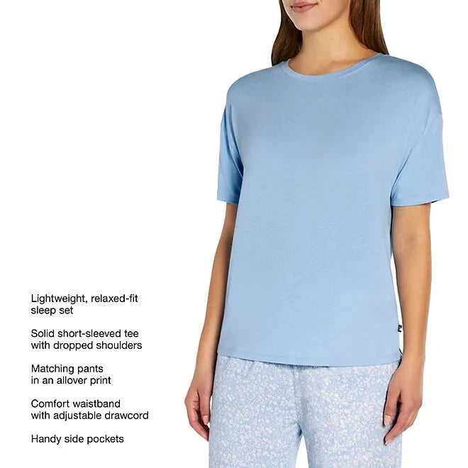 Gap Ladies Short Sleeve Sleep Set Blue Bell Ditsy Size XS