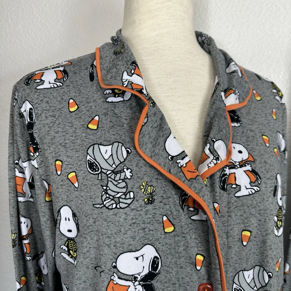 Munki Munki Peanuts Pajama Set 2pc Womens Large Halloween Snoopy Lounge