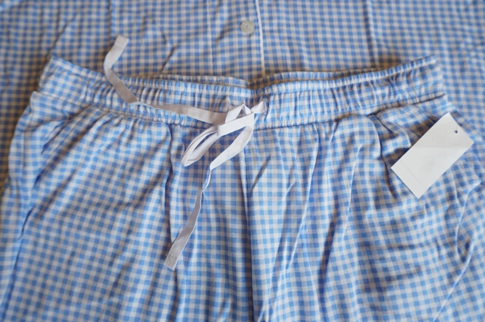KAREN NEUBURGER BLUE GINGHAM 2-PIECE PAJAMA SET  SMALL SPRING FLING