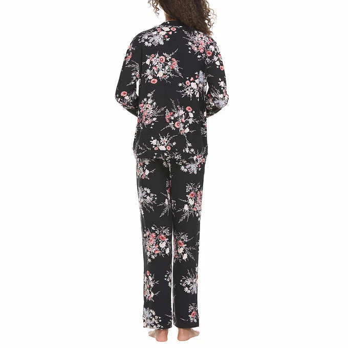 Flora Nikrooz Pajama Set Women 3X (24W-26W) Notch Collar Floral Soft Comfort