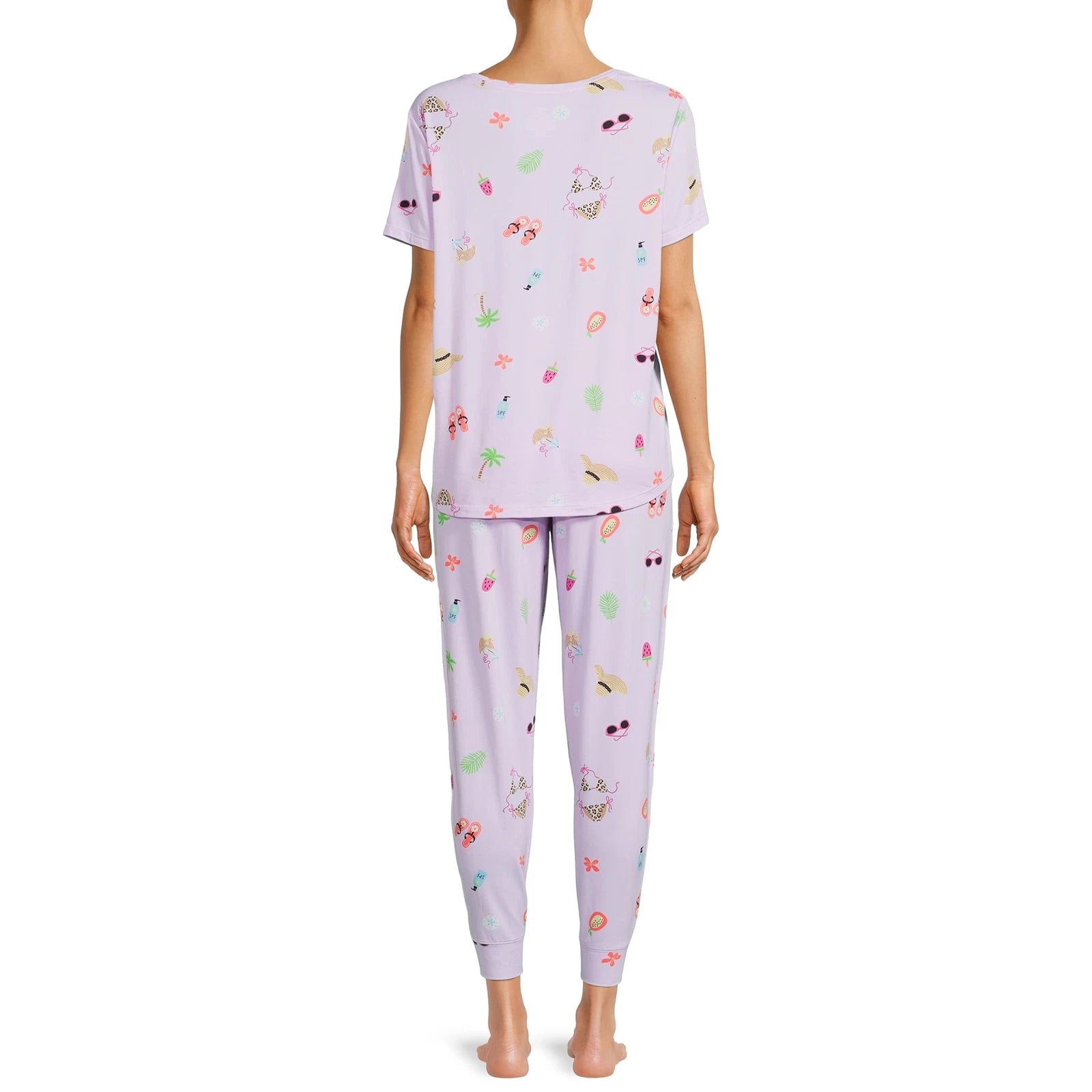 Secret Treasures Women's T-Shirt & Joggers Pajama Set, 2-Pcs Sky Pink Beach XL