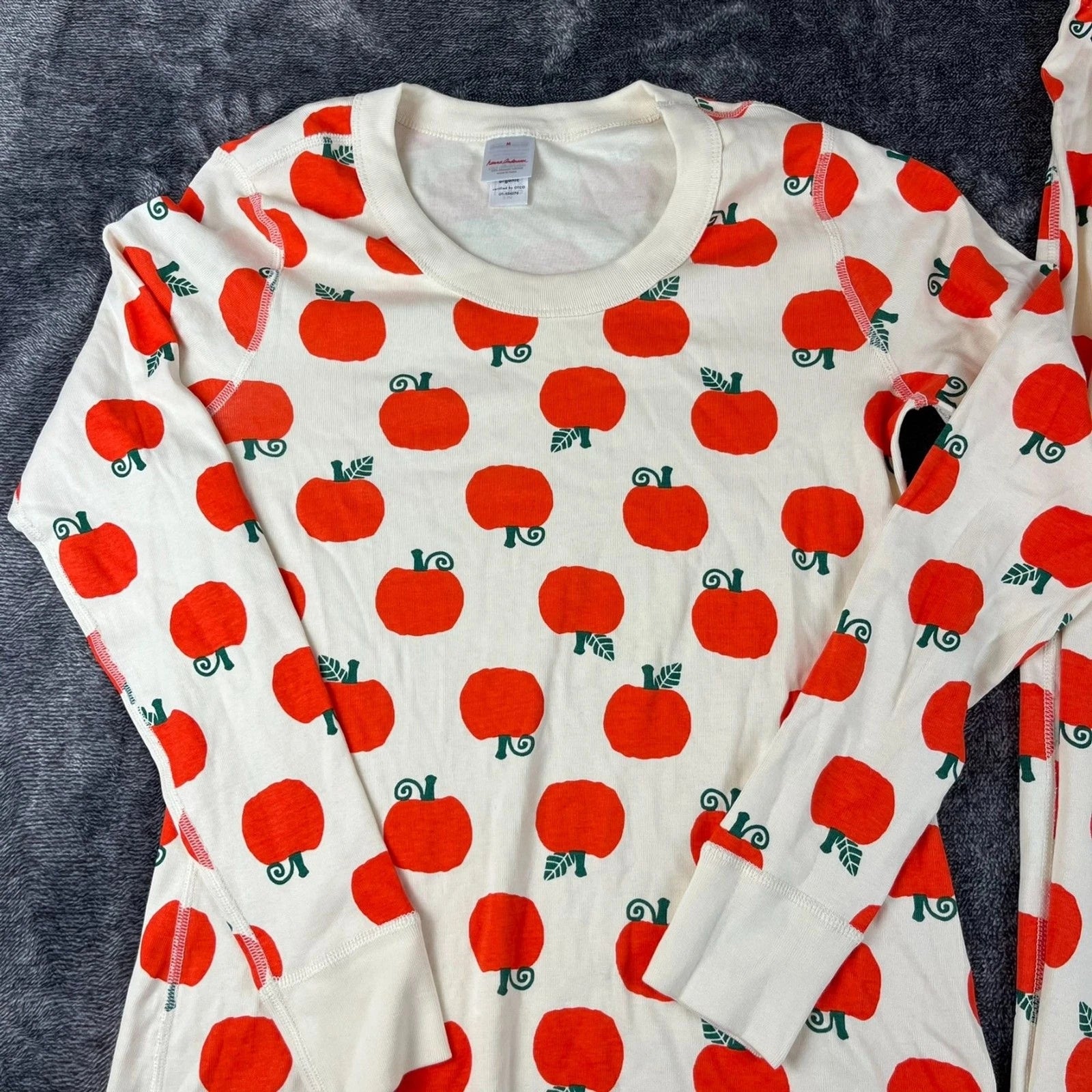 Hanna Andersson Organic Cotton Pumpkin Pajama Set Pants Top Women's S/M