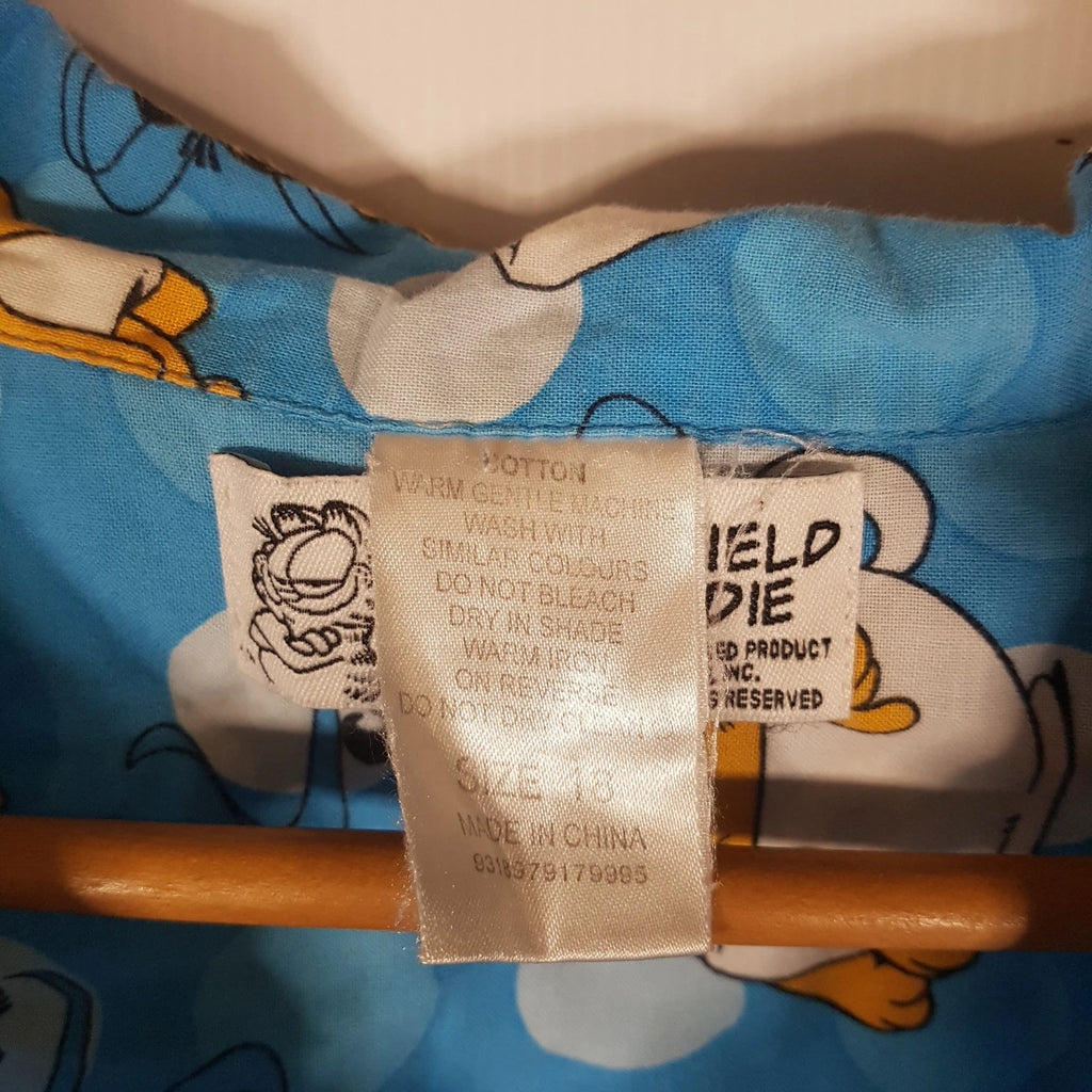 Garfield + Odie Pyjama 3/4 sleeve top and long pants Size:18 Blue teacup Cotton