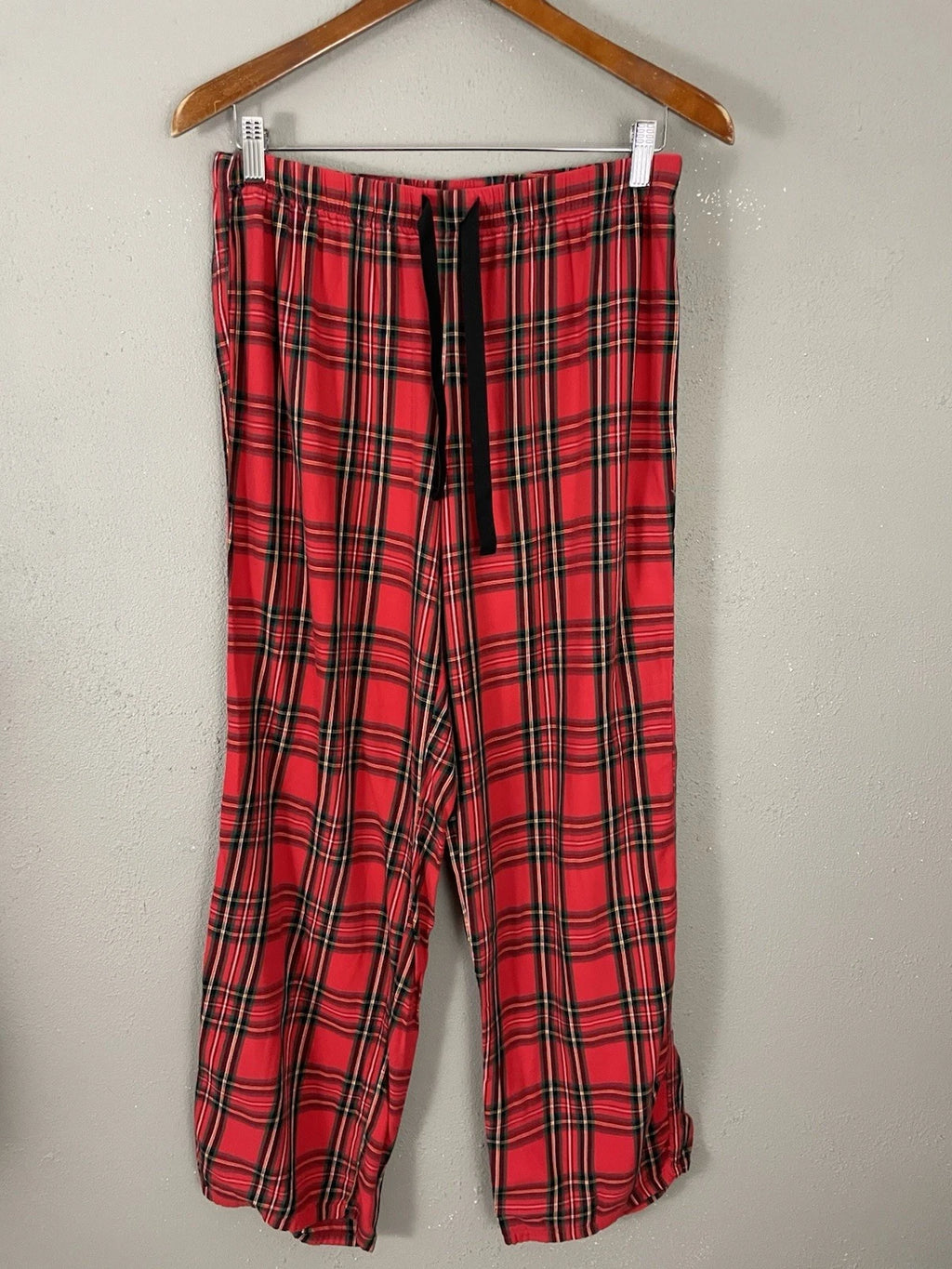 Victorias Secret Pajama Set Size M Red Plaid Soft Cotton Flannel Sleep Lounge