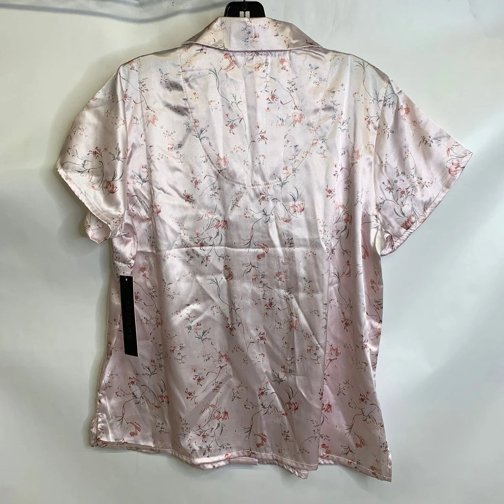 RACHEL ZOE Satin Lounge Sleepwear Two Piece Set Women's Size M Pink