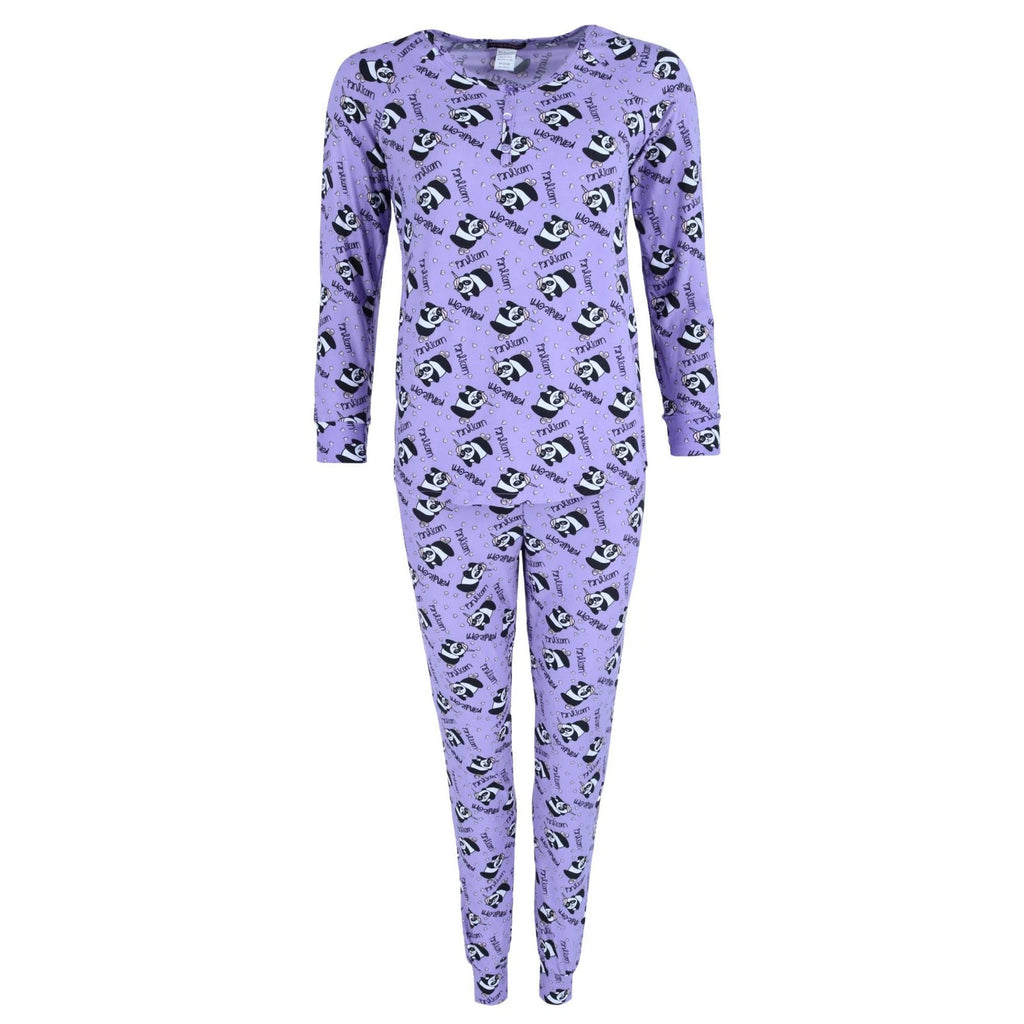 Grumpy & Gorgeous Women's Plus Size Panda Pajama Jogger Set