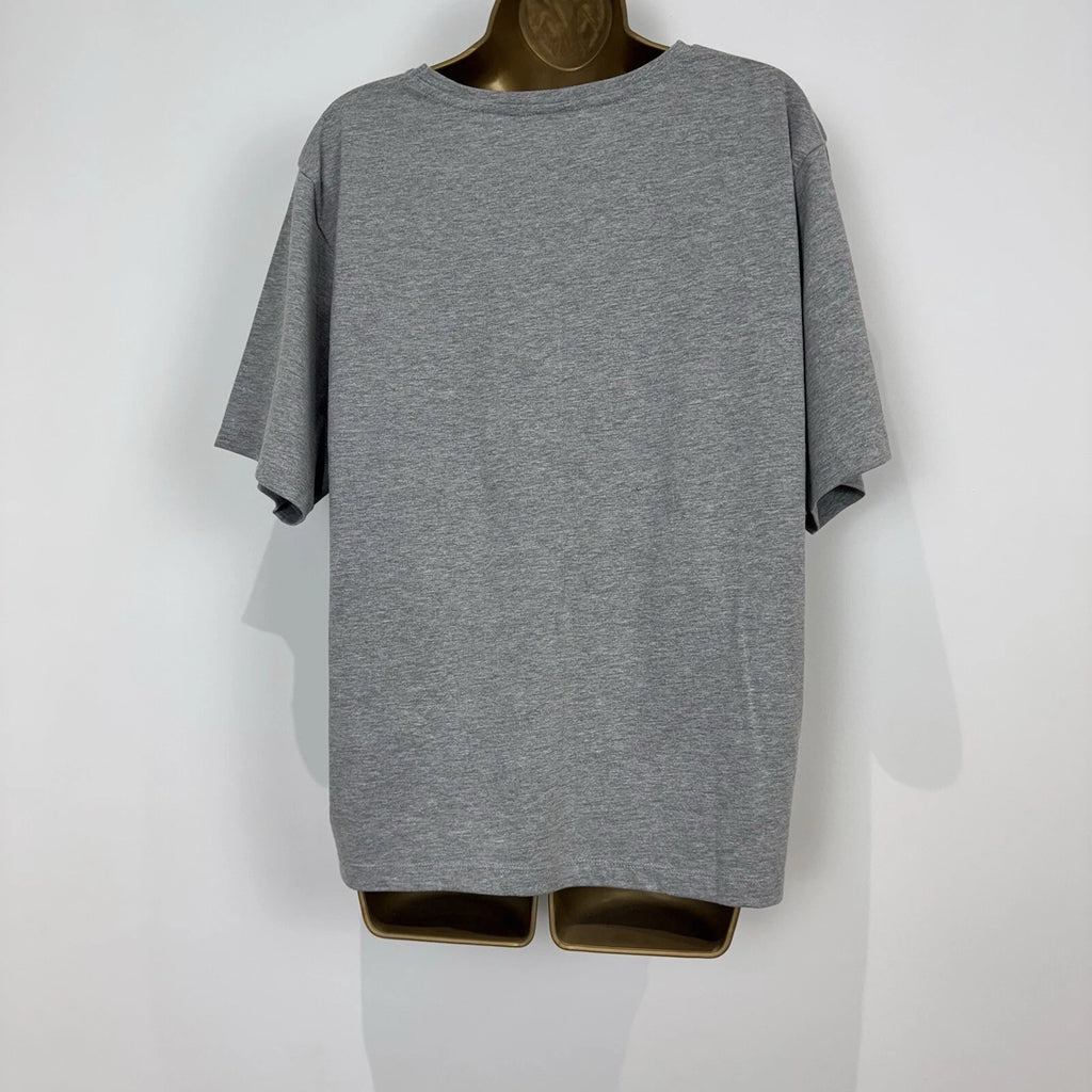 Asos Pyjamas Set Grey Marl Cotton Mix Jersey T Shirt Straight Leg Size 10
