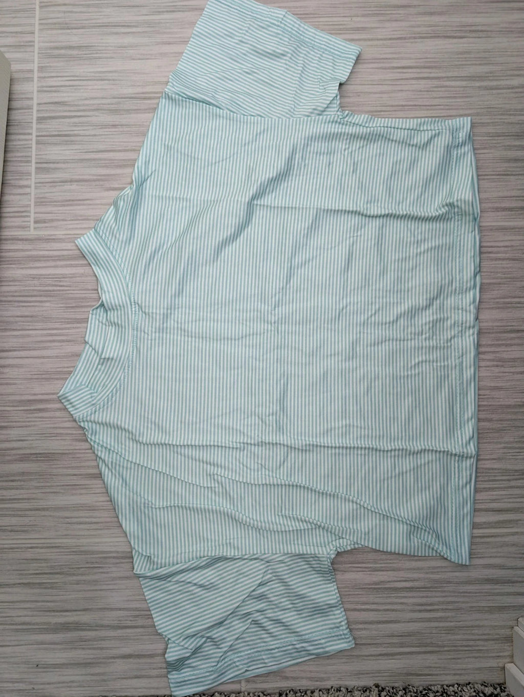 Viral TikTok Slit Pajama Set For Women, Green And White Size Large