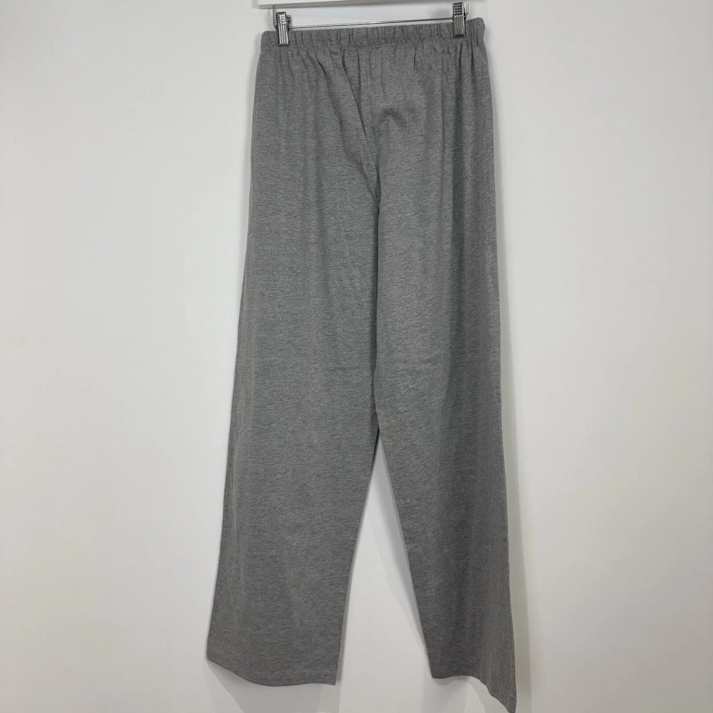 Asos Pyjamas Set Grey Marl Cotton Mix Jersey T Shirt Straight Leg Size 10