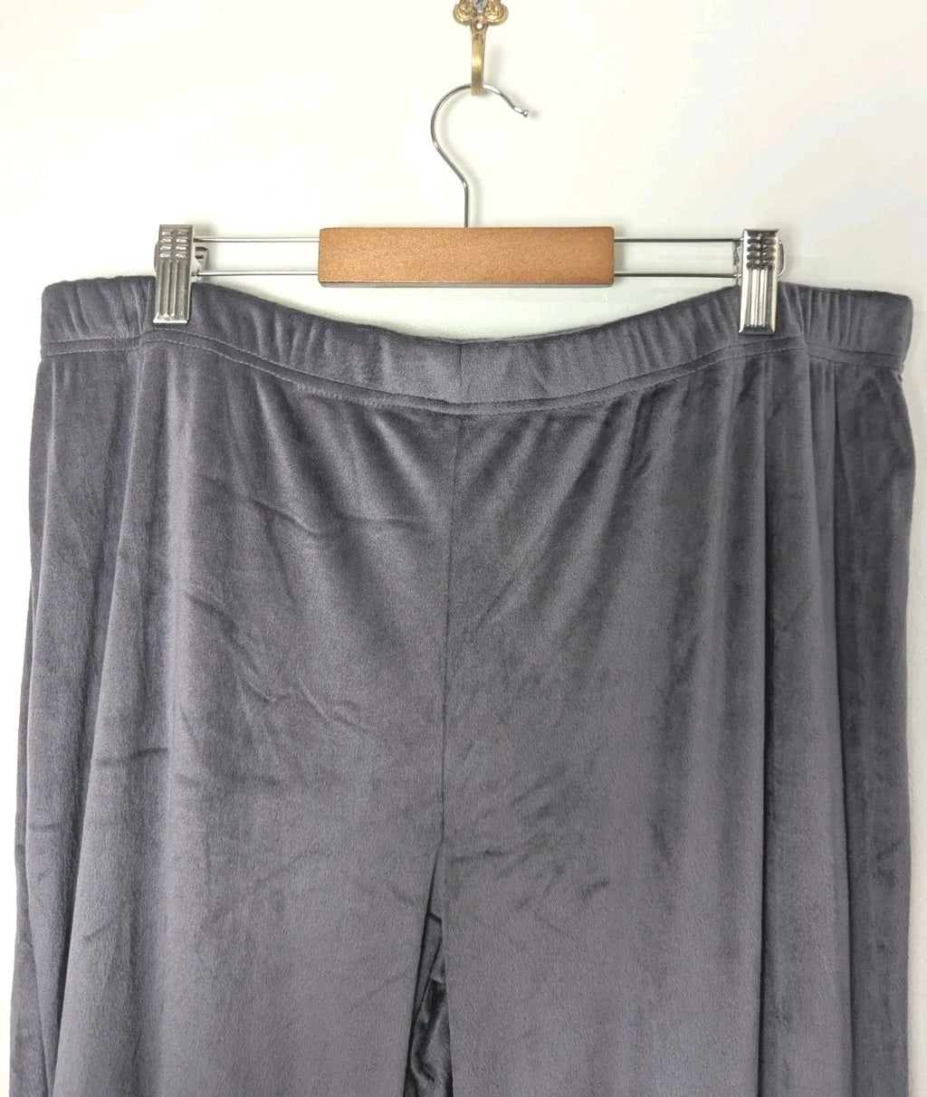 Nicole Miller 2 PC Pajama Set  XL Top Bottom Velvety Soft Sparkle Gray Stretch