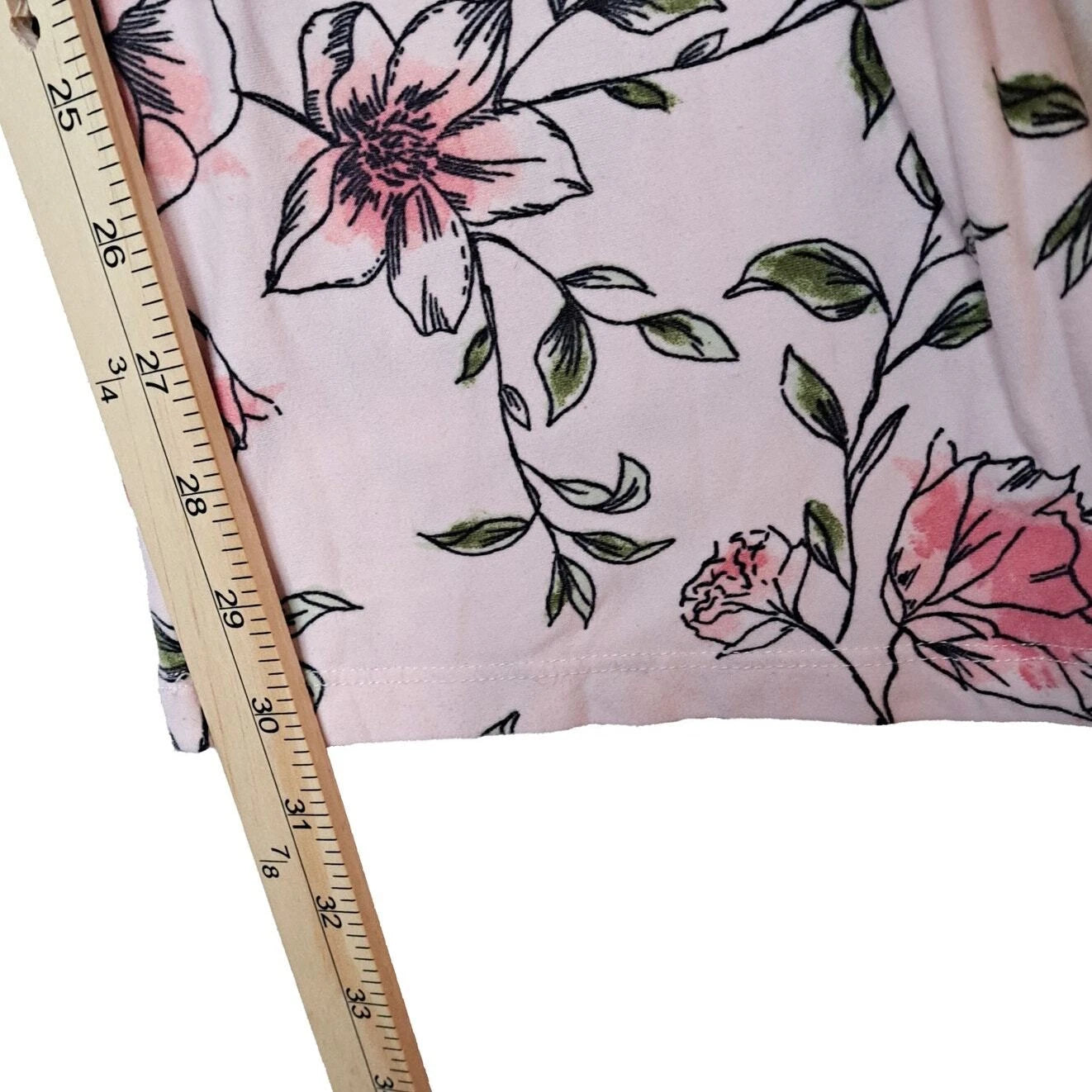 BeYourself Pajama Set Womens XL Pink Floral Weekend Tee Comfy Lounge Sleepwear