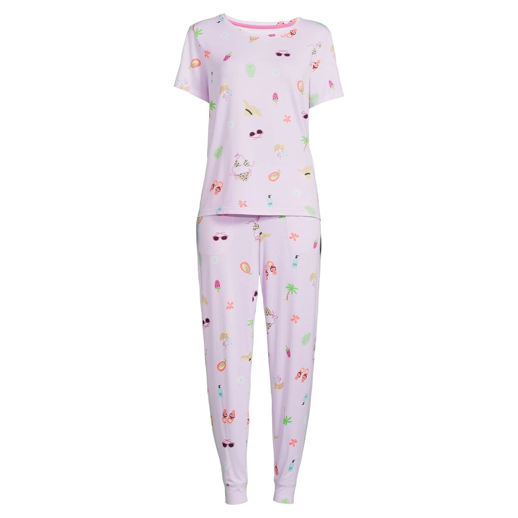 Secret Treasures Women's T-Shirt & Joggers Pajama Set, 2-Pcs Sky Pink Beach XL