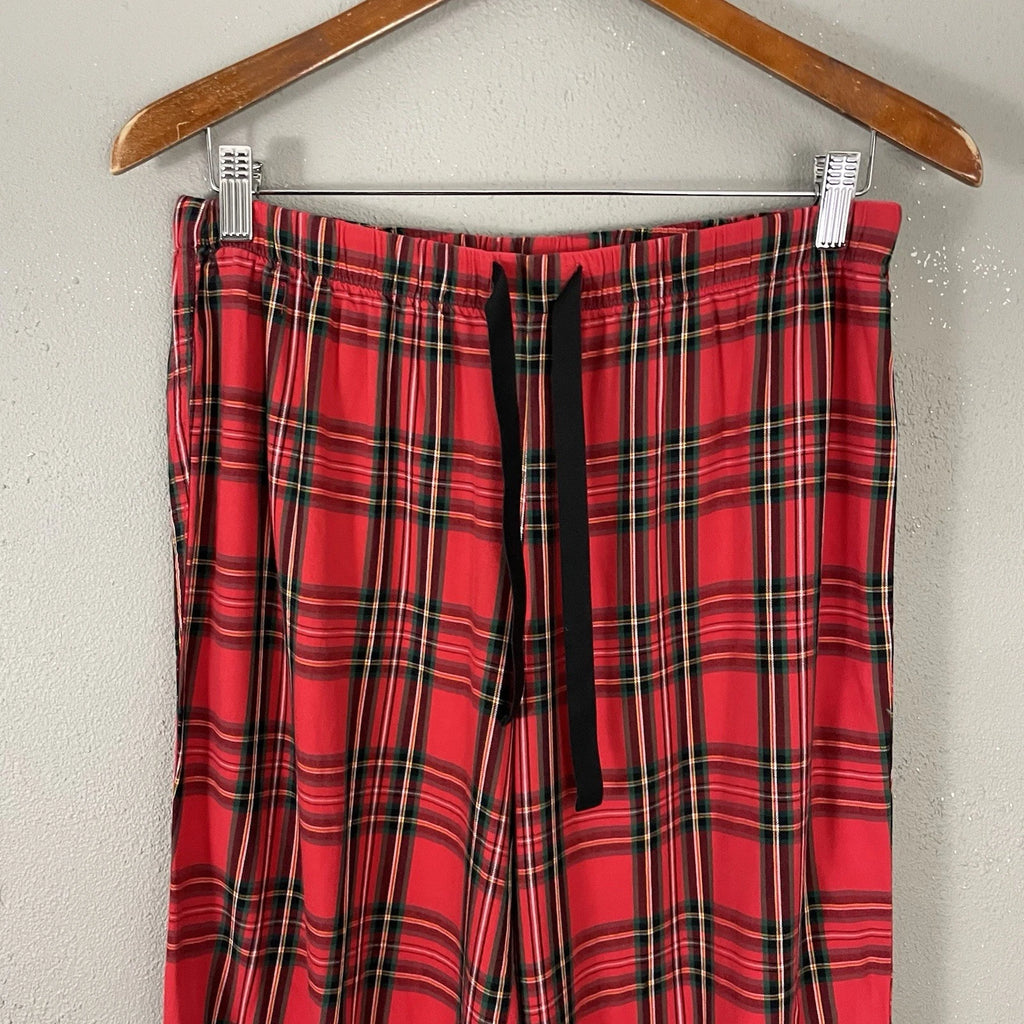 Victorias Secret Pajama Set Size M Red Plaid Soft Cotton Flannel Sleep Lounge