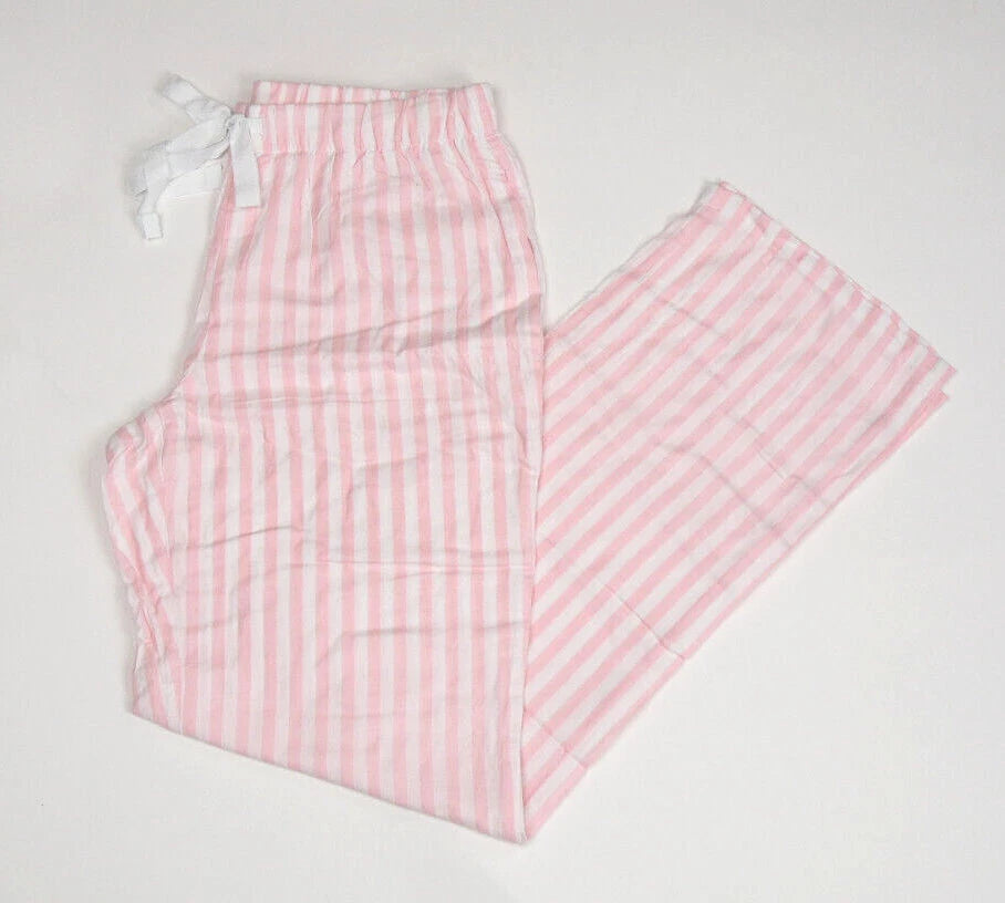 VICTORIA'S SECRET BLACK LOVE LONG SLEEVE & PINK STRIPED PANT PJ SET S Short