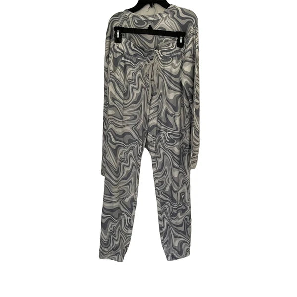 Aqua Women's Gray Happy Waves Pajama Set Size XS