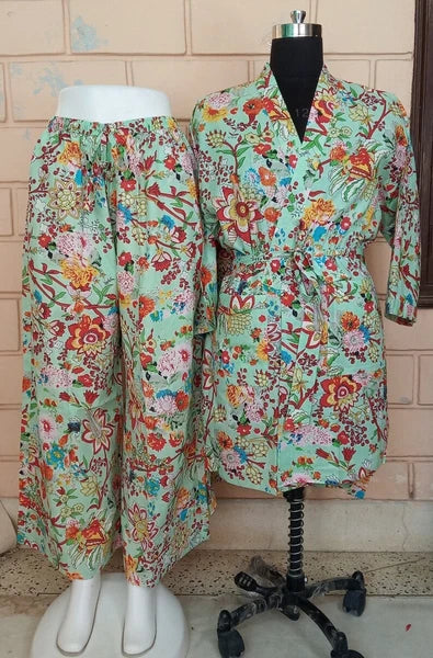 pyjama Set trousers shirts women cotton kimono set night wear pj's, night dress