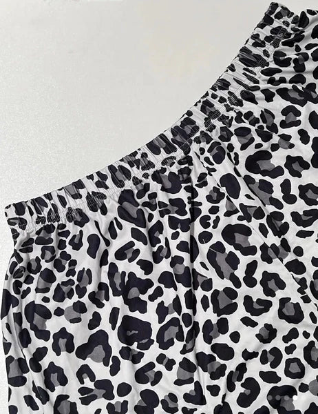 Plus 22 3x Stretch Soft Animal Print Heart Short Sleep Set Gray True To Size