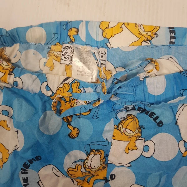 Garfield + Odie Pyjama 3/4 sleeve top and long pants Size:18 Blue teacup Cotton