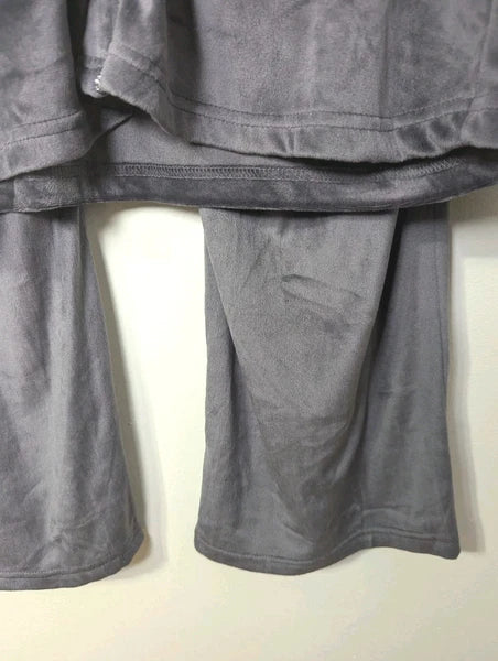 Nicole Miller 2 PC Pajama Set  XL Top Bottom Velvety Soft Sparkle Gray Stretch