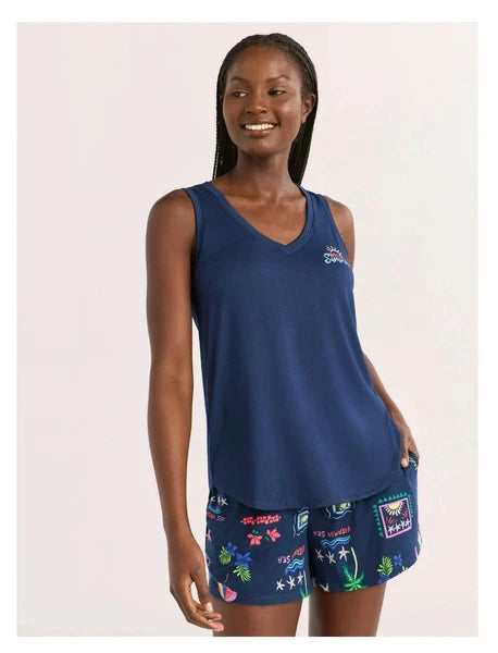 2-Piece JOYSPUN Women’s 2X (18W-20W) Shorty PJ Set Tank Top & Shorts Pajamas