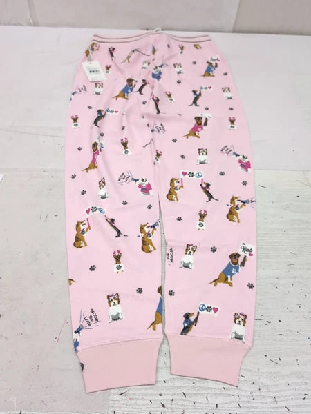 PJ Salvage Blush Woof For Love L/S Knit Pajama Set Sz SM AM27