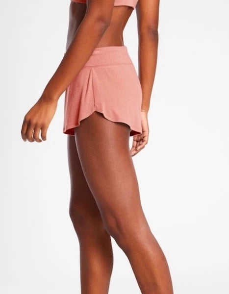 Athleta Well Rested Ribbed Sleep Soft Pink Shorts Tank NWOT Pajama Set Medium
