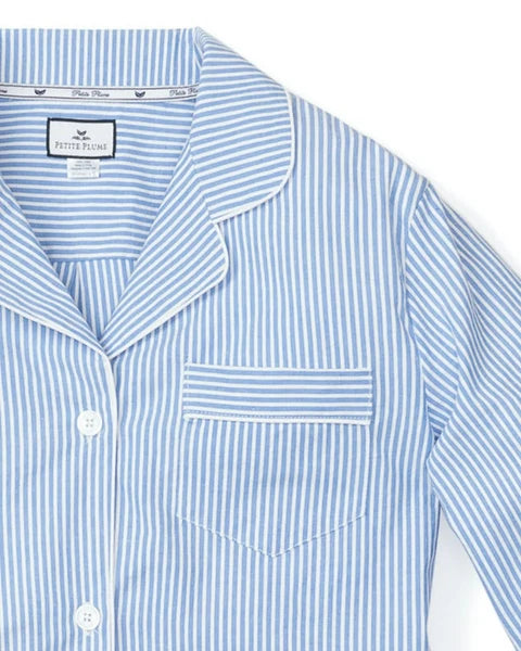 Petite Plum Women's Twill Pajama Set, Style# AWPJBSS-L, Size L, French Blue