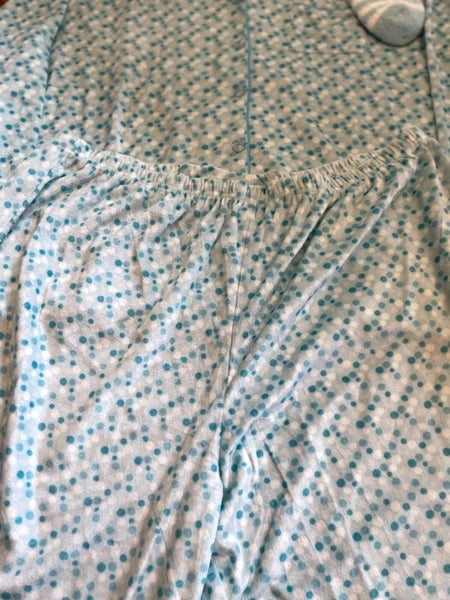 KAREN NEUBURGER 2-PIECEPJ SET 3X(PLUS SIZE) MINKY MULTI DOT + SOCKS 150060 BLUE