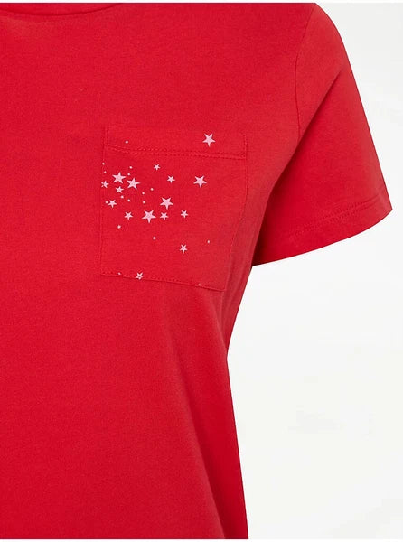Ladies New Ex George Cotton Star Print Pyjamas  Size 4-6 8-10 12-14 16-18 20-22
