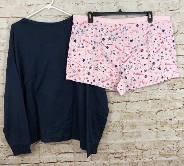 Star wars pajamas set women XL grogu yoda shorts long sleeve top mandalorian NEW