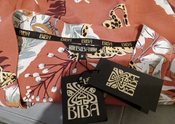 RRP£62.99 Biba Printed Lux Pyjama Set Women Size UK Medium 12-14 Jungle Cat Gift