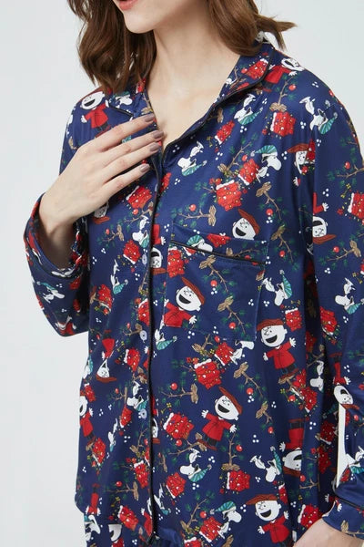 Peanuts Charlie Brown Women Pajama Sets Long Sleeve Full-Length Bottom XL