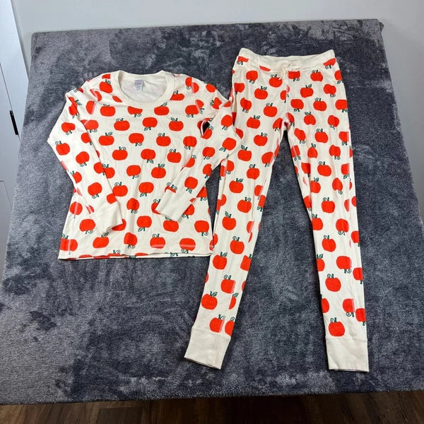 Hanna Andersson Organic Cotton Pumpkin Pajama Set Pants Top Women's S/M