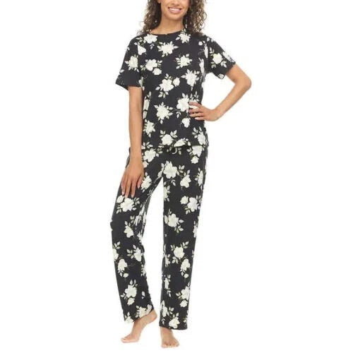 Flora Nikrooz Women's 2 Piece Super Soft Short Sleeve Shirt and Pant PJ Set XXL